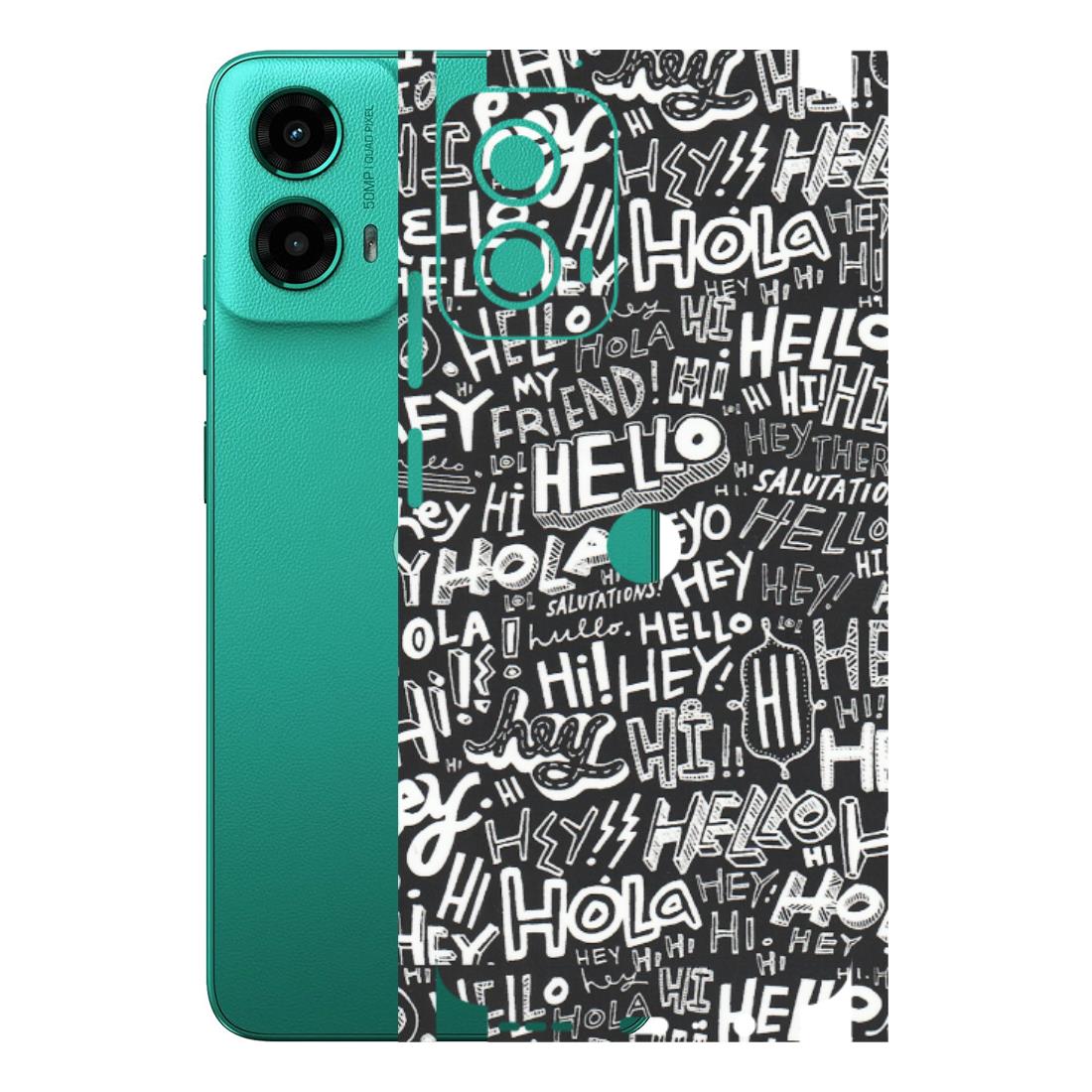 Motorola Phone Skins (All Models) - Hi Hello Doodles - Matte Finish (M-25) Motorola Moto G45 (5G)