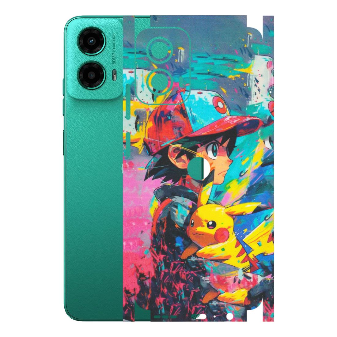Motorola Phone Skins (All Models) - Ash & Pikachu - Matte Finish (M-26) Motorola Moto G45 (5G)