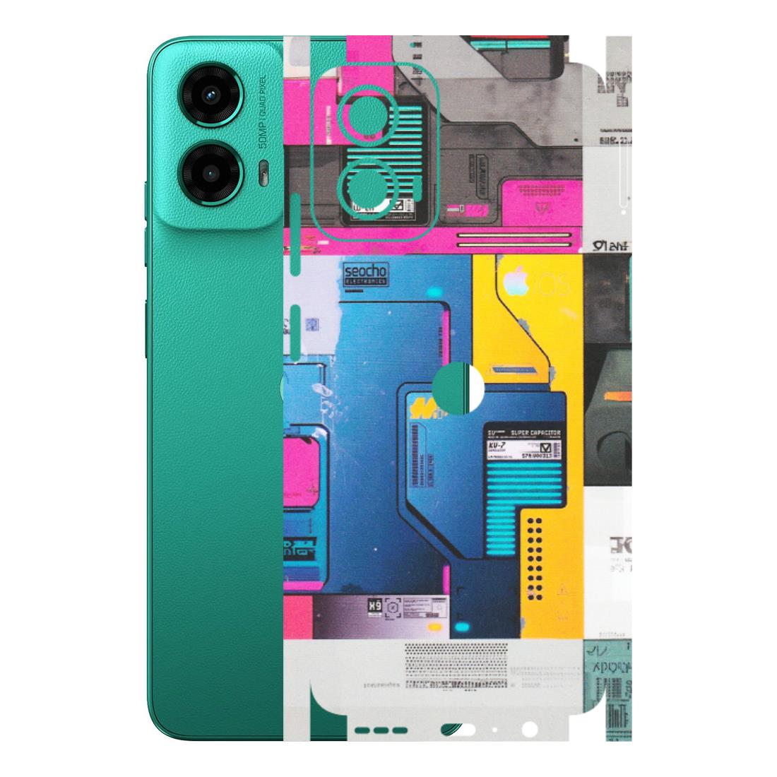 Motorola Phone Skins (All Models) - Colourfull Motherboard Internals - Matte Finish (M-55) Motorola Moto G45 (5G)