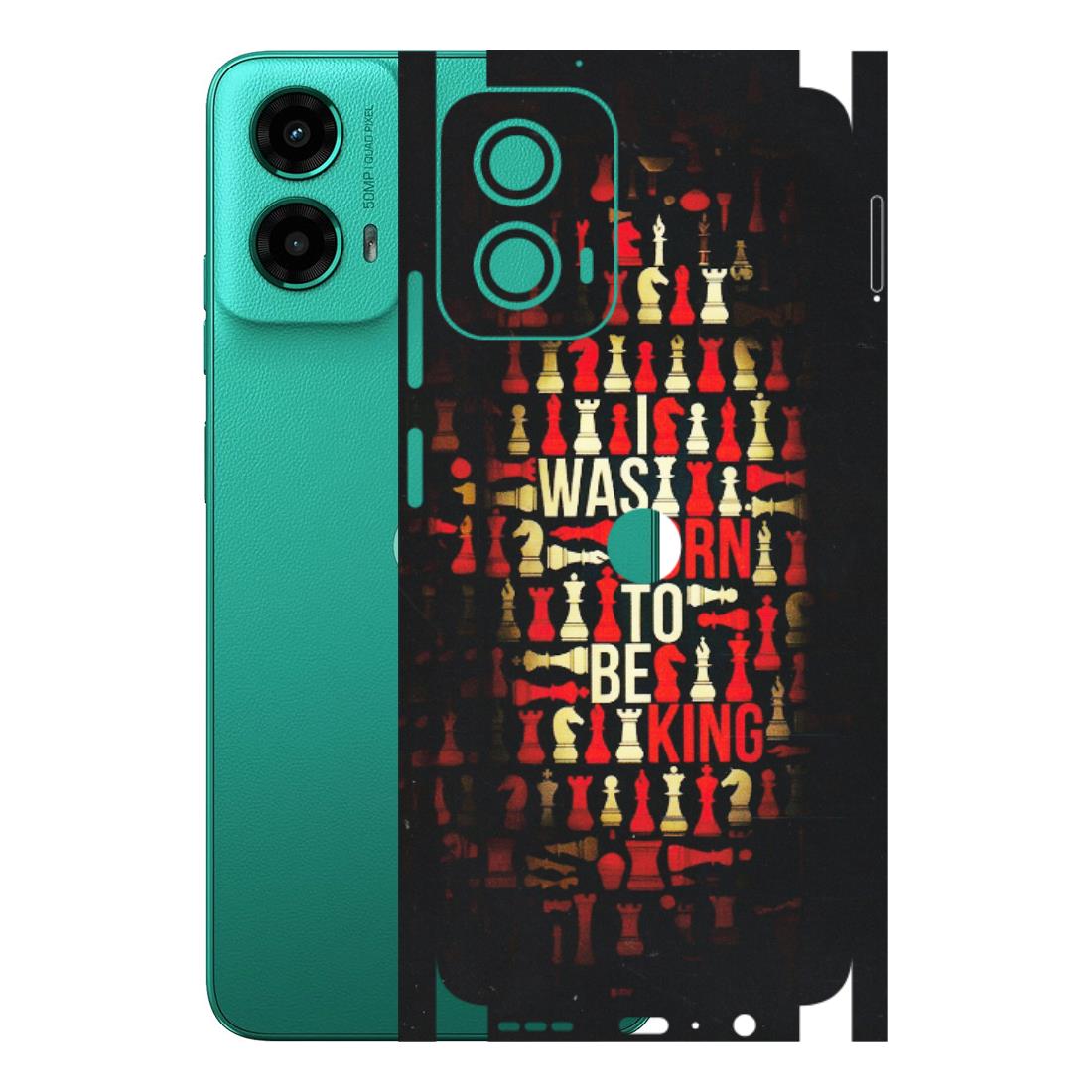 Motorola Phone Skins (All Models) - Born To Be King - Matte Finish (M-73) Motorola Moto G45 (5G)