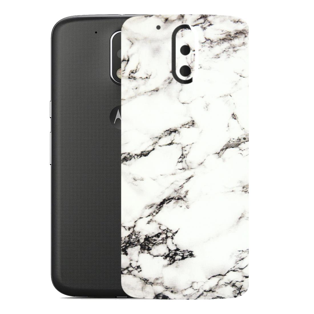 Motorola Phone Skins (All Models) - Black and White Marble Texture - 3D Embossed Finish (L-124) Motorola Moto G4