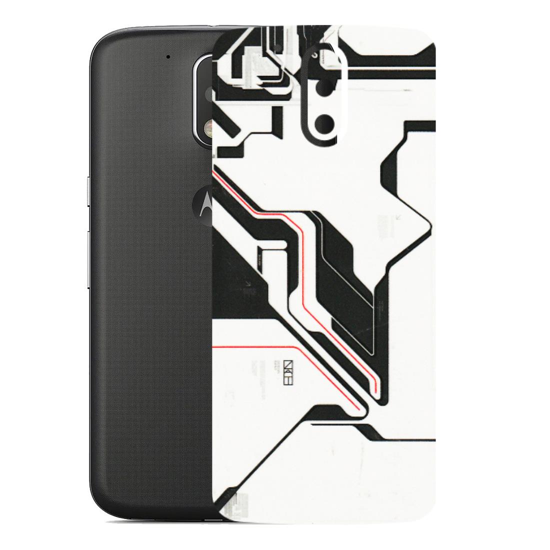 Motorola Phone Skins (All Models) - White Techy Logo - 3D Embossed Finish (L-312) Motorola Moto G4
