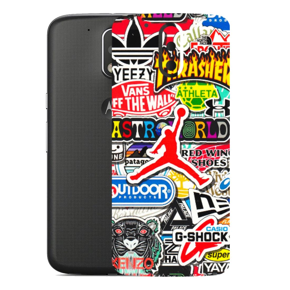 Motorola Phone Skins (All Models) - Multi Brands Sticker Graffiti - 3D Embossed Finish (L-37) Motorola Moto G4