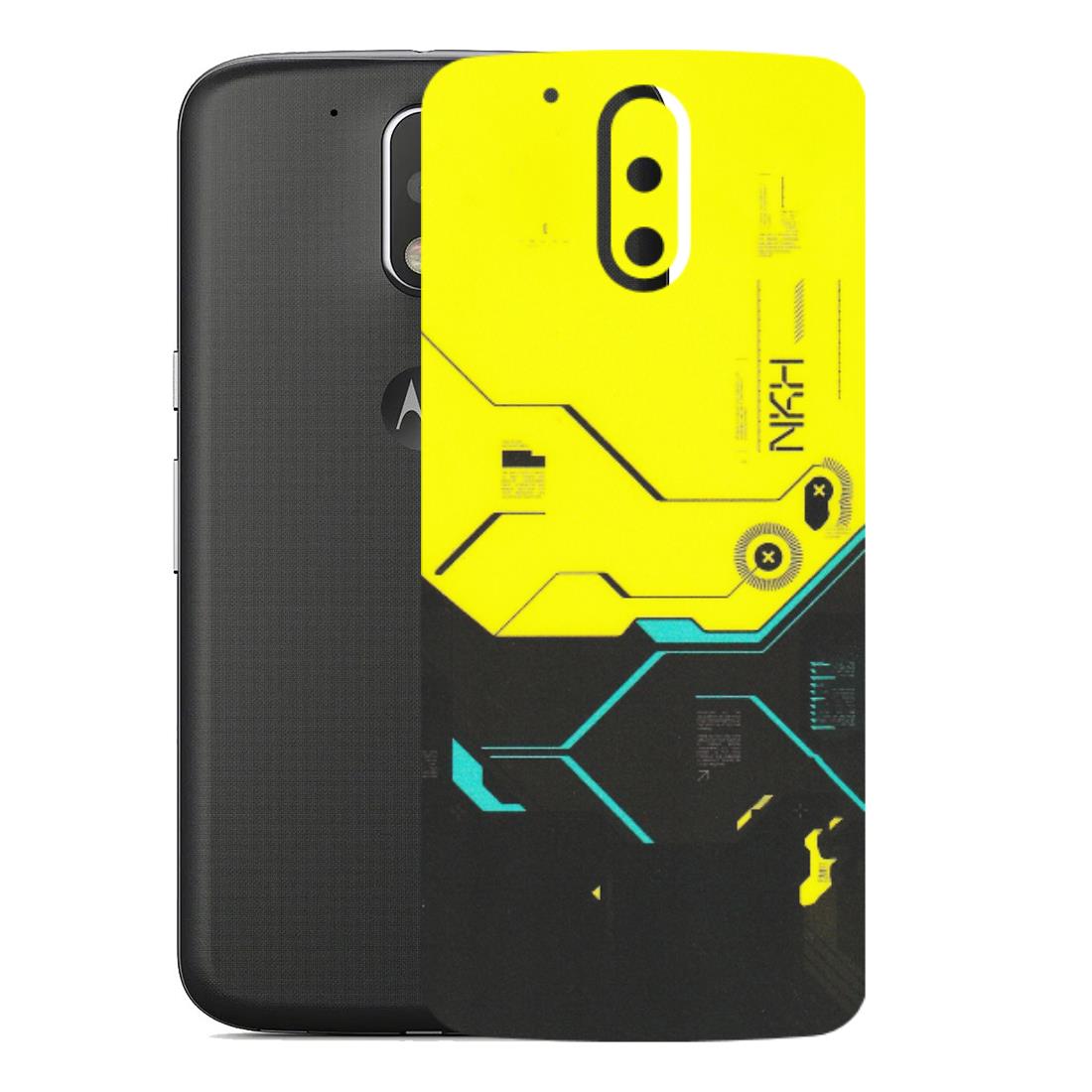 Motorola Phone Skins (All Models) - Black Yellow Technica - Matte Finish (M-53) Motorola Moto G4