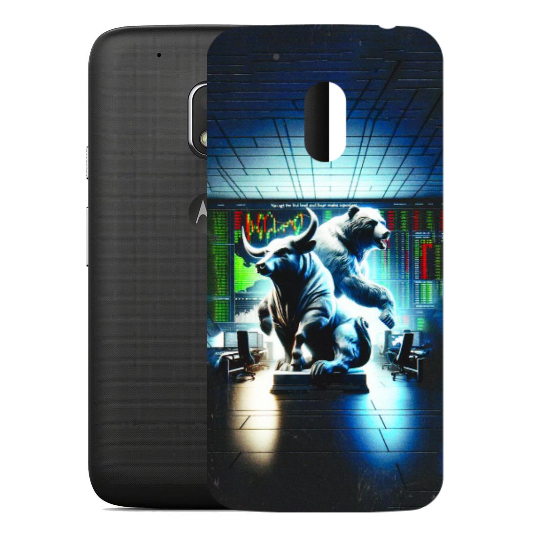 Motorola Phone Skins (All Models) - Stock Market Sensex Bear vs Bulls - 3D Embossed Finish (L-15) Motorola Moto G4 Play