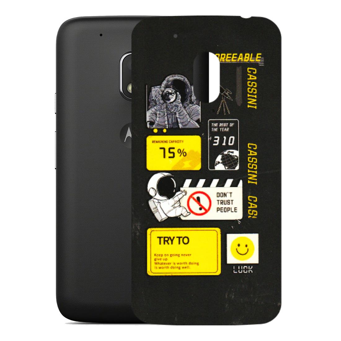 Motorola Phone Skins (All Models) - Black Cassini - 3D Embossed Finish (L-161) Motorola Moto G4 Play
