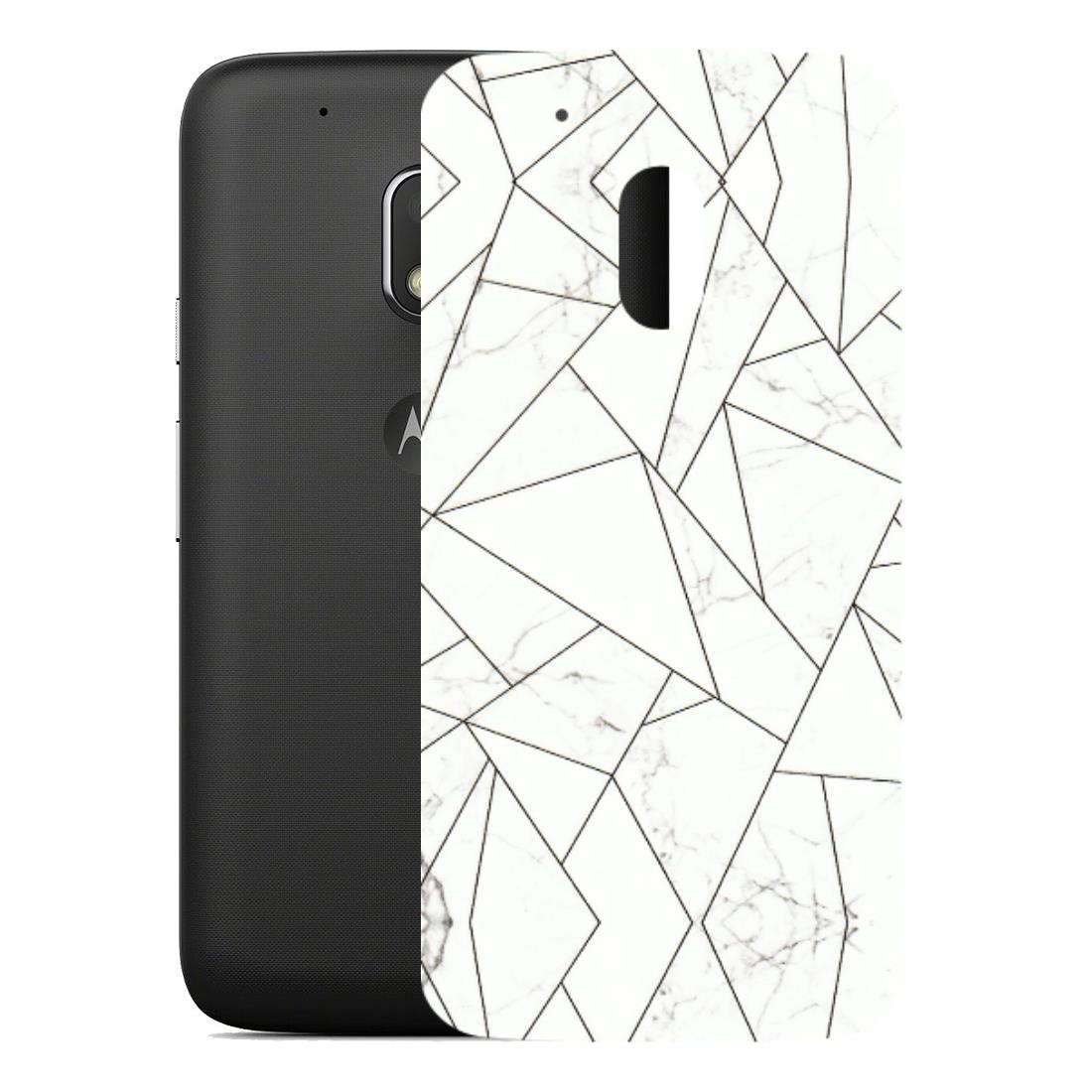 Motorola Phone Skins (All Models) - Luxury White Marble Effect - 3D Embossed Finish (L-168) Motorola Moto G4 Play