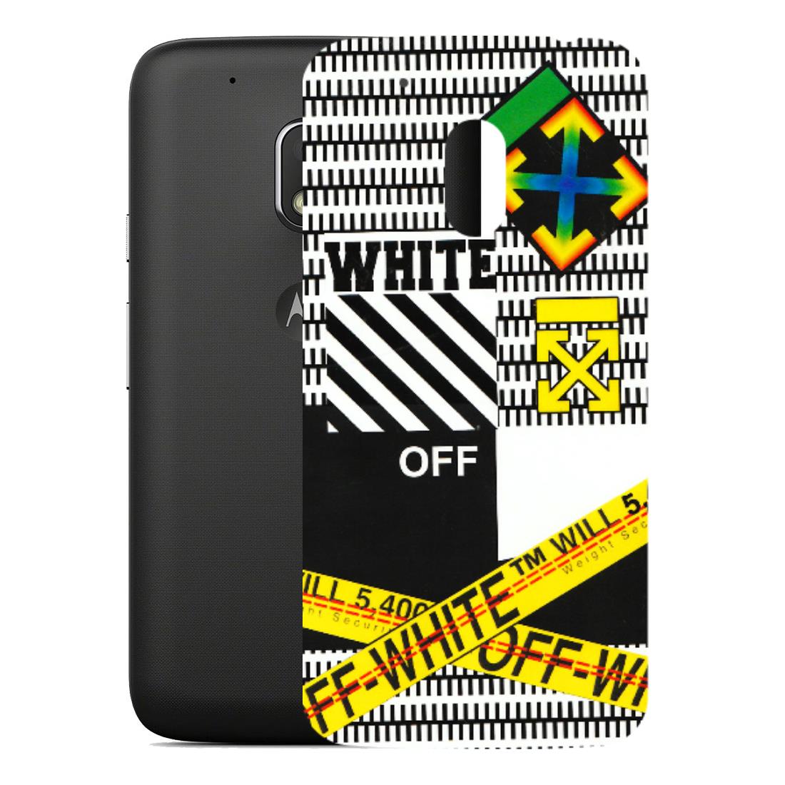 Motorola Phone Skins (All Models) - White Off Abstract - 3D Embossed Finish (L-172) Motorola Moto G4 Play