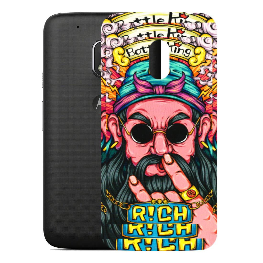 Motorola Phone Skins (All Models) - Battle King Dude Face - 3D Embossed Finish (L-178) Motorola Moto G4 Play