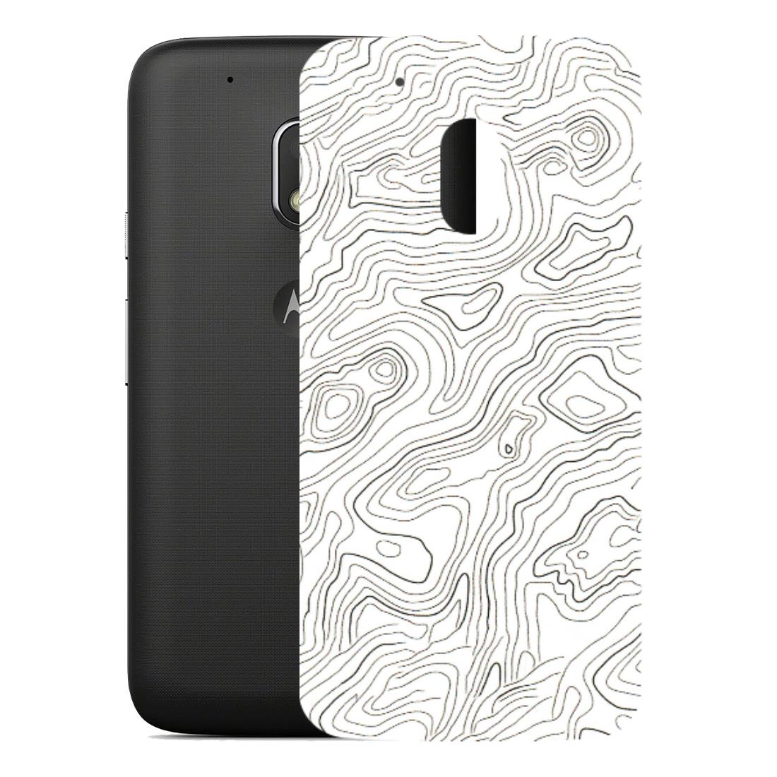 Motorola Phone Skins (All Models) - White Black Swirls - 3D Embossed Finish (L-219) Motorola Moto G4 Play