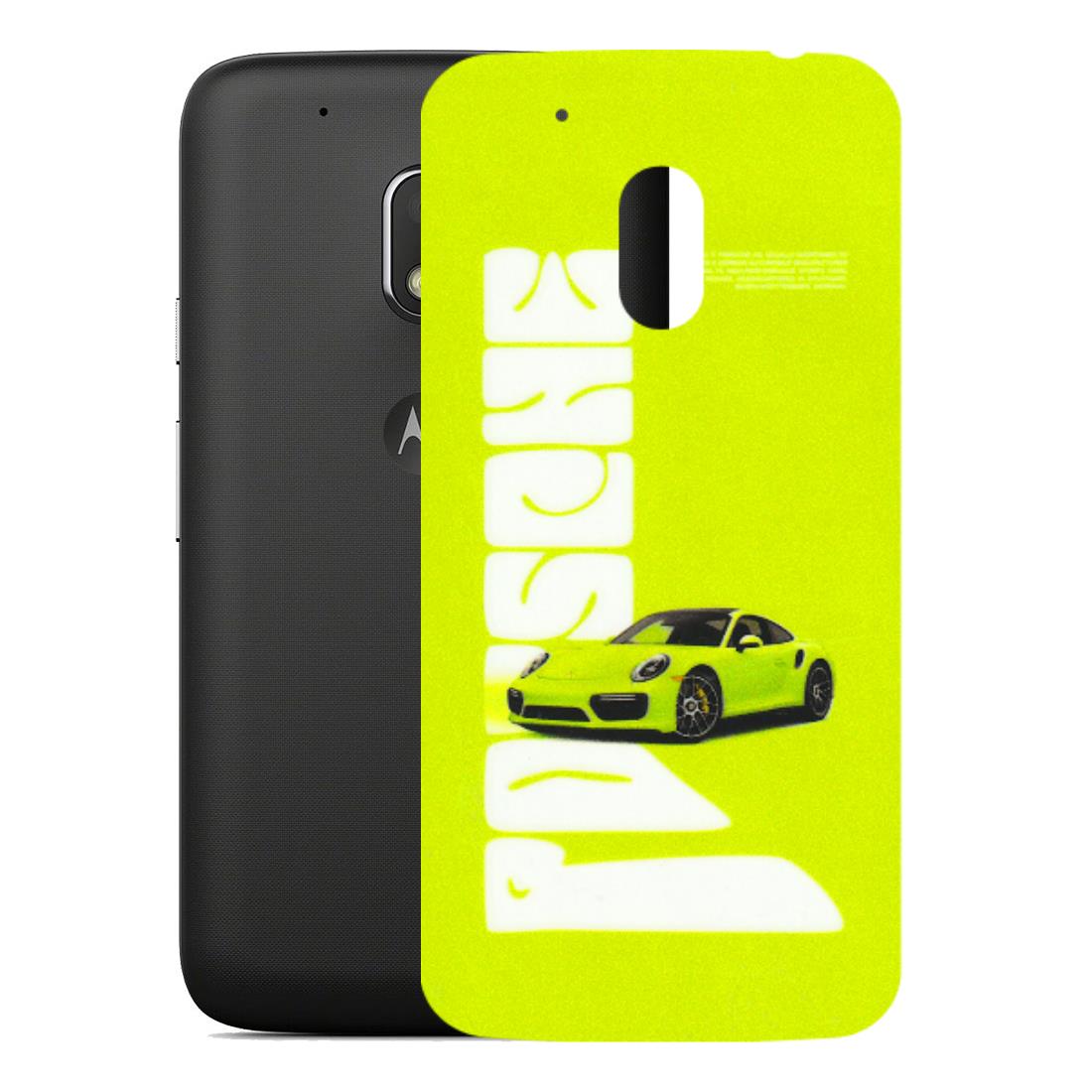 Motorola Phone Skins (All Models) - Lime Green Porche - 3D Embossed Finish (L-30) Motorola Moto G4 Play