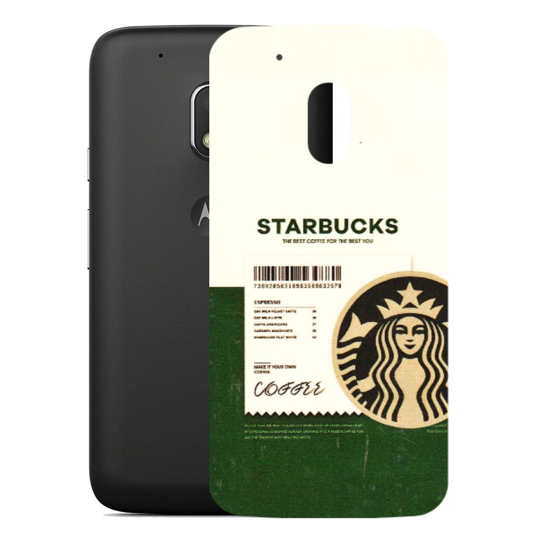 Motorola Phone Skins (All Models) - Starbucks Barcode - 3D Embossed Finish (L-308) Motorola Moto G4 Play