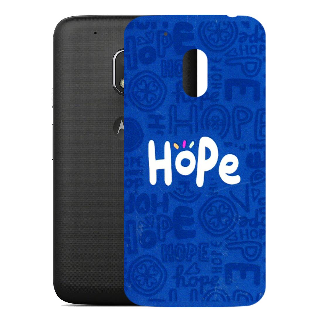 Motorola Phone Skins (All Models) - Hope Doodles Blue - 3D Embossed Finish (L-43) Motorola Moto G4 Play
