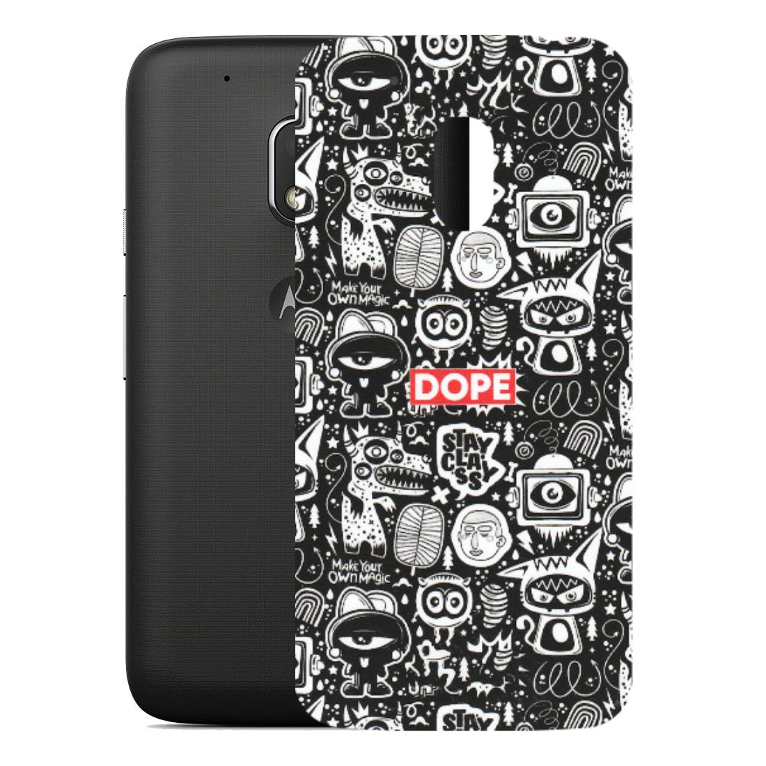 Motorola Phone Skins (All Models) - Dope Stay Classy Black Doodles - Matte Finish (M-126) Motorola Moto G4 Play
