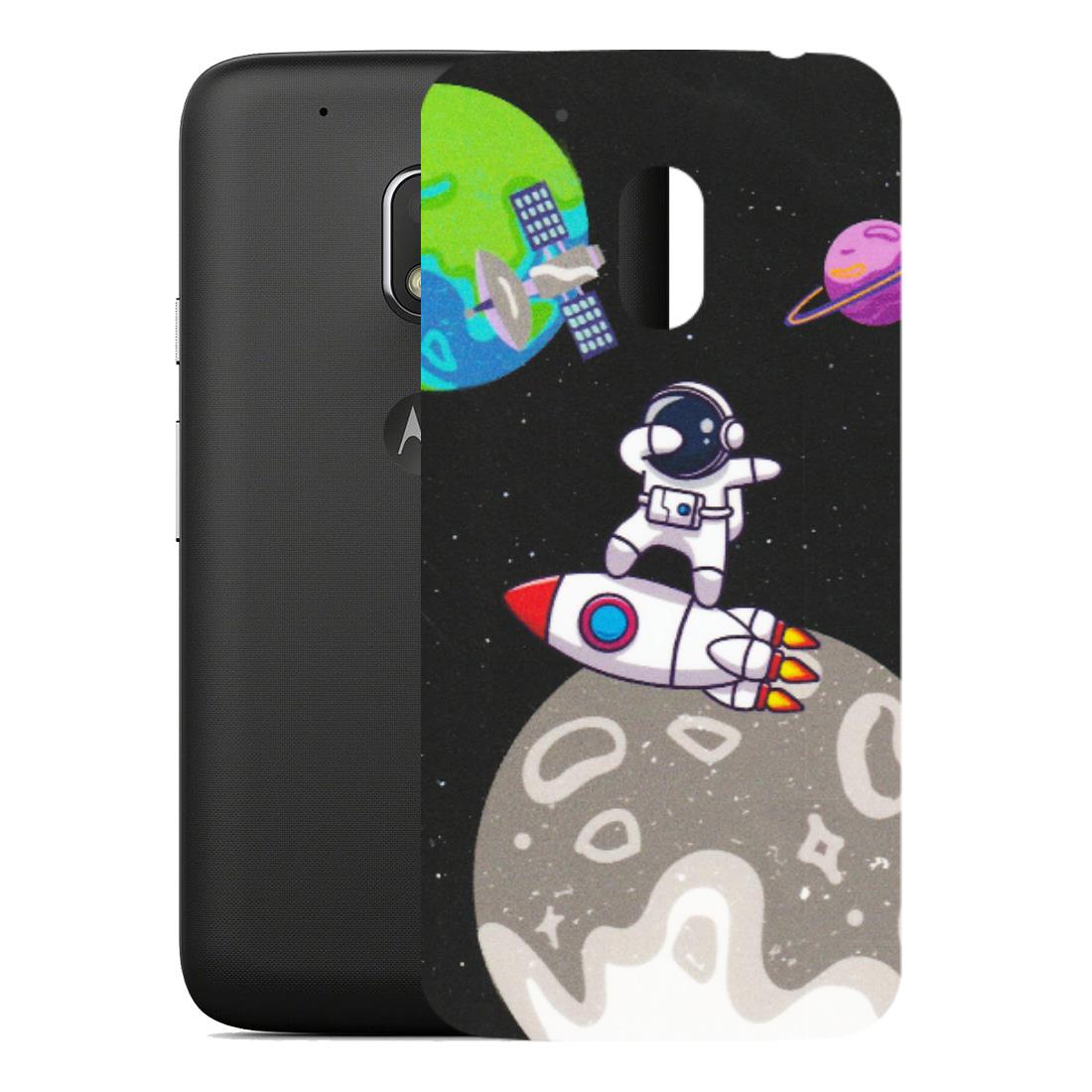Motorola Phone Skins (All Models) - Astronaut Vibing Toon Running - Matte Finish (M-39) Motorola Moto G4 Play