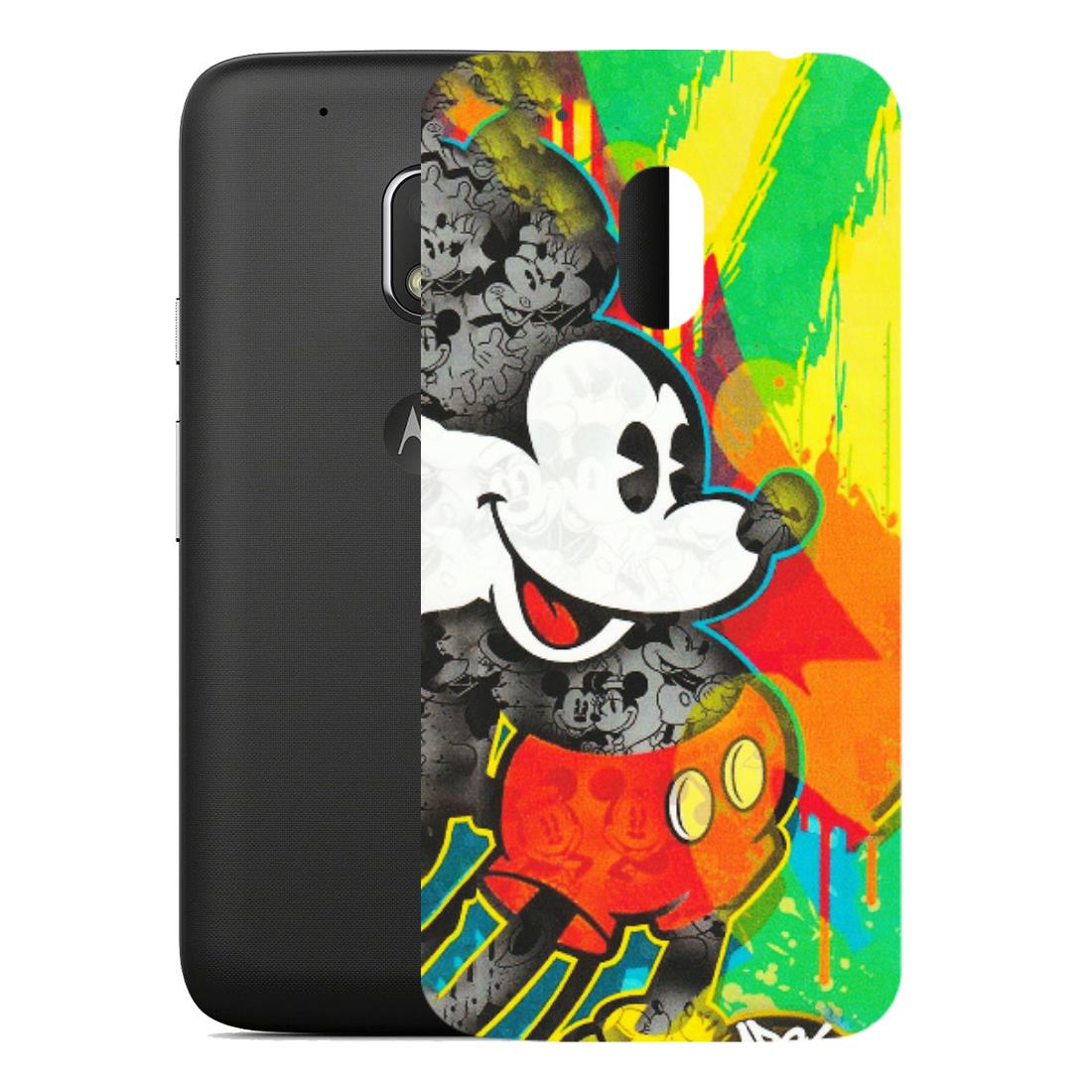 Motorola Phone Skins (All Models) - Multiple Mickey With Colourful Texture - Matte Finish (M-84) Motorola Moto G4 Play