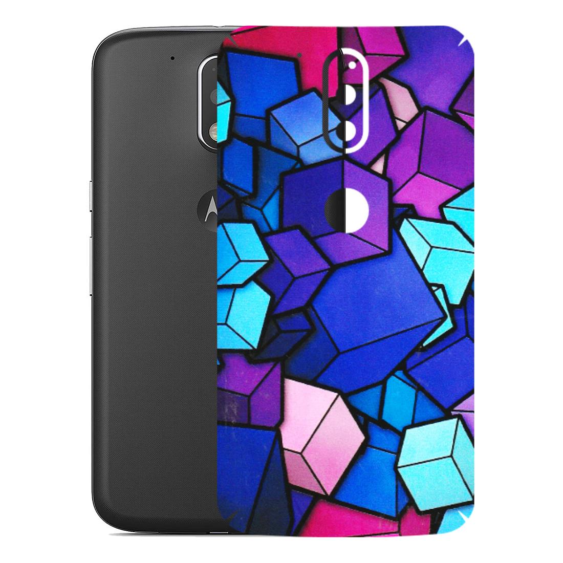 Motorola Phone Skins (All Models) - Cube Doodle - 3D Embossed Finish (L-141) Motorola Moto G4 Plus