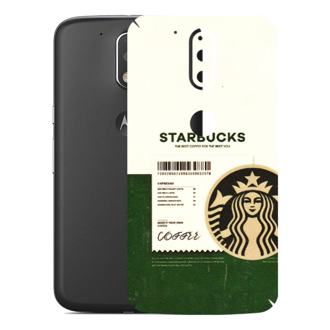 Motorola Phone Skins (All Models) - Starbucks Barcode - 3D Embossed Finish (L-308) Motorola Moto G4 Plus