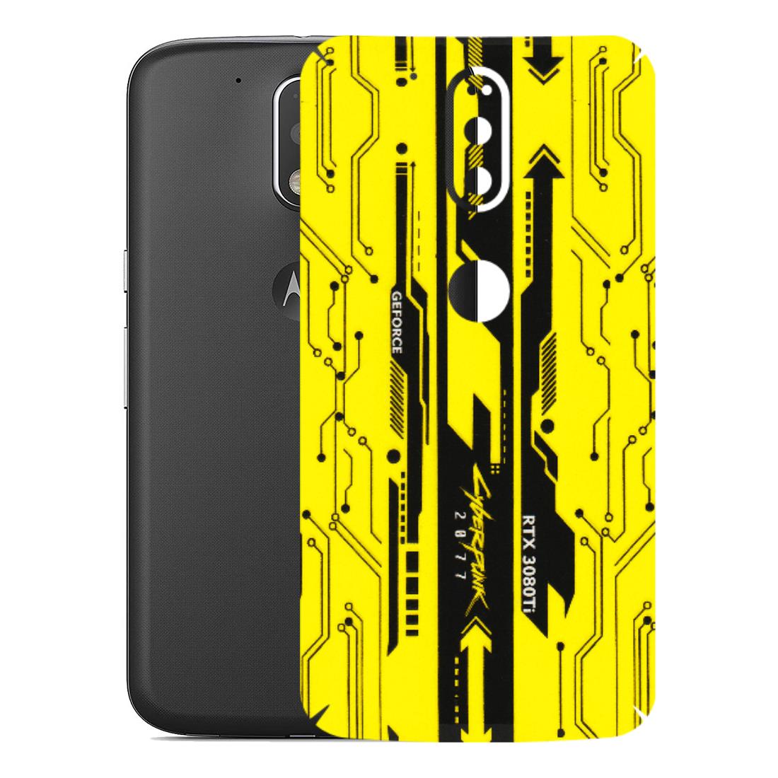Motorola Phone Skins (All Models) - Yellow Cyberpunk - 3D Embossed Finish (L-93) Motorola Moto G4 Plus