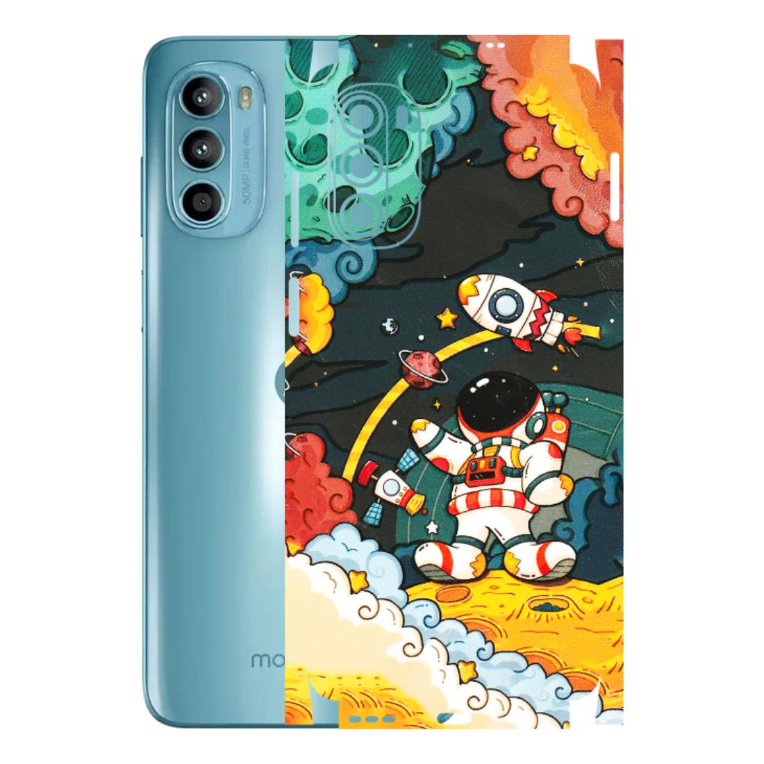 Motorola Phone Skins (All Models) - Astronauts & Spaceship - 3D Embossed Finish (L-145) Motorola Moto G52