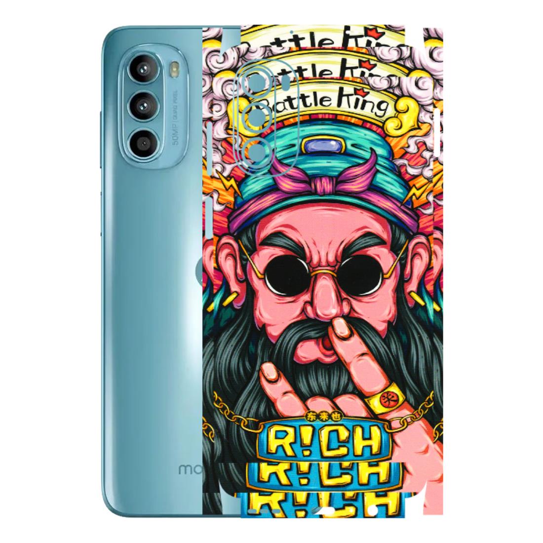 Motorola Phone Skins (All Models) - Battle King Dude Face - 3D Embossed Finish (L-178) Motorola Moto G52
