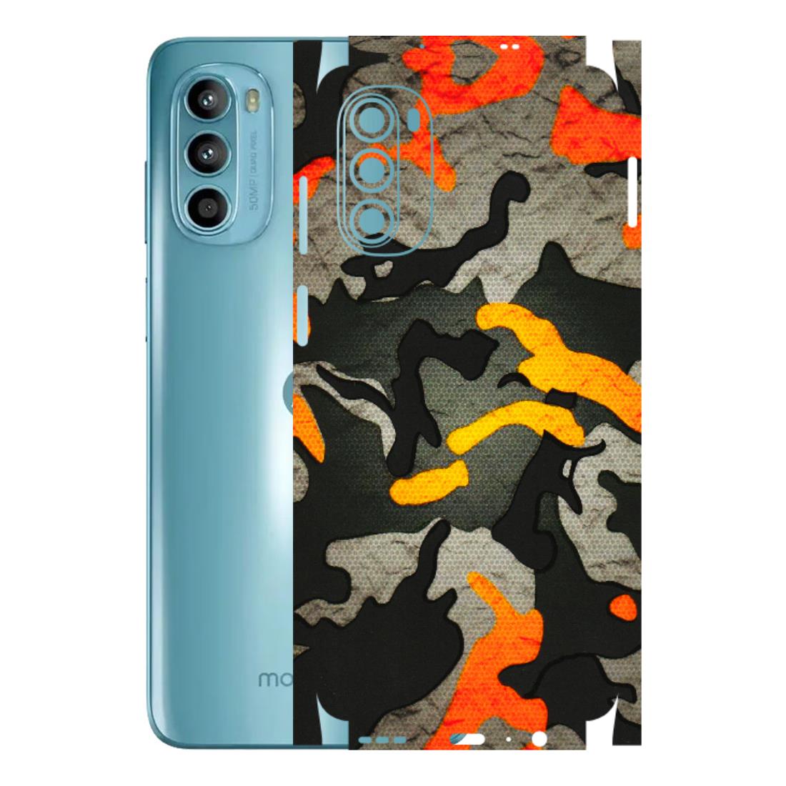 Motorola Phone Skins (All Models) - Orange Camouflage - 3D Embossed Finish (L-204) Motorola Moto G52