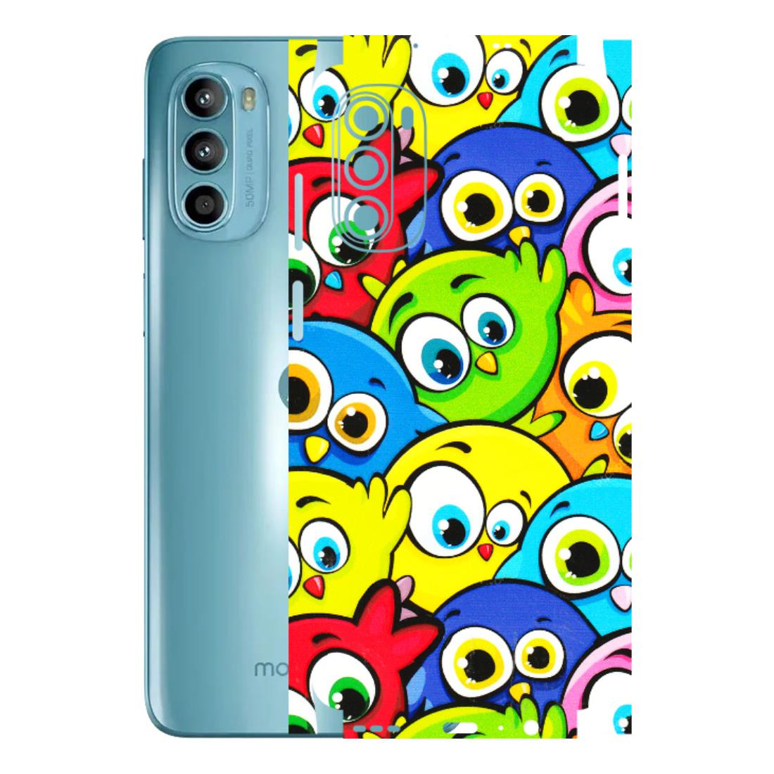 Motorola Phone Skins (All Models) - Cute Fluffy Birds - 3D Embossed Finish (L-213) Motorola Moto G52