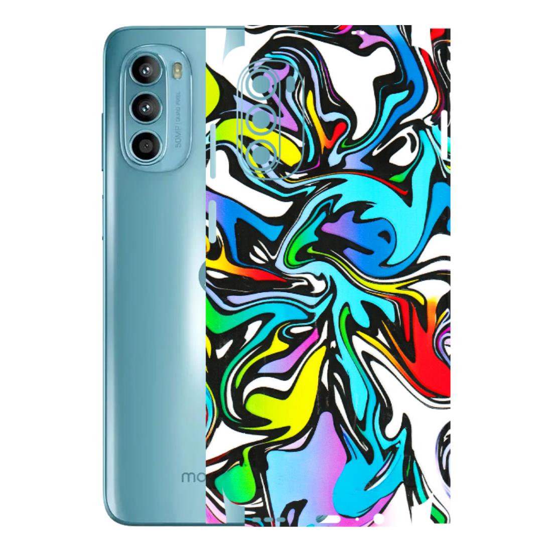 Motorola Phone Skins (All Models) - Abstract Colour Paints - 3D Embossed Finish (L-271) Motorola Moto G52