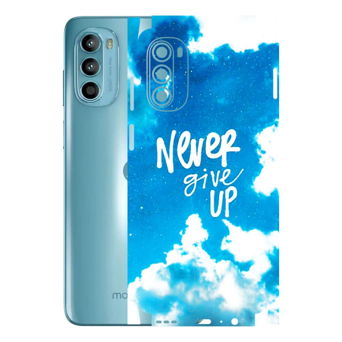 Motorola Phone Skins (All Models) - Never Give Up - 3D Embossed Finish (L-279) Motorola Moto G52