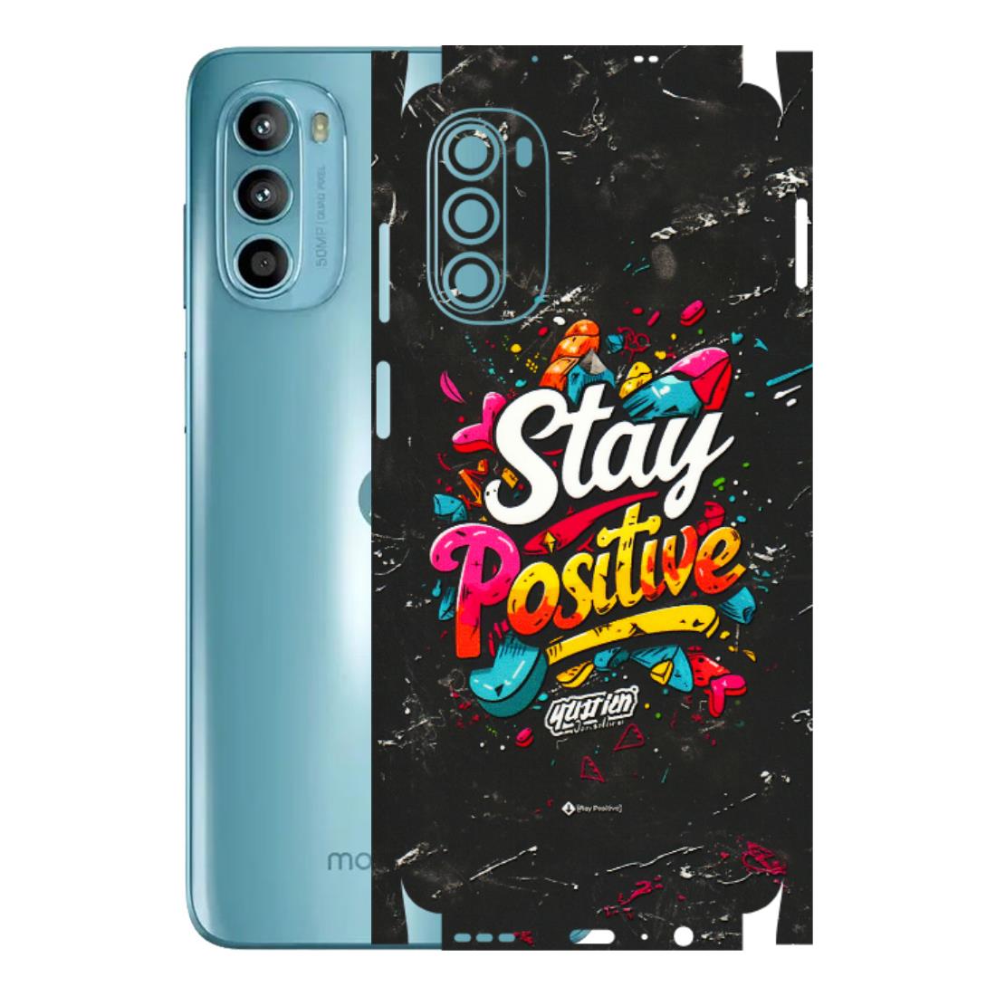 Motorola Phone Skins (All Models) - Stay Positive Black - 3D Embossed Finish (L-31) Motorola Moto G52