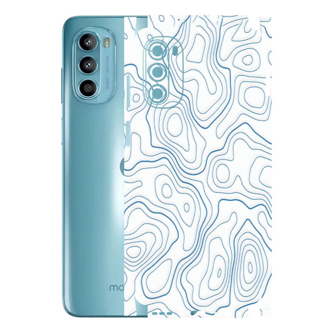 Motorola Phone Skins (All Models) - Blue And White Swirls - Matte Finish (M-139) Motorola Moto G52