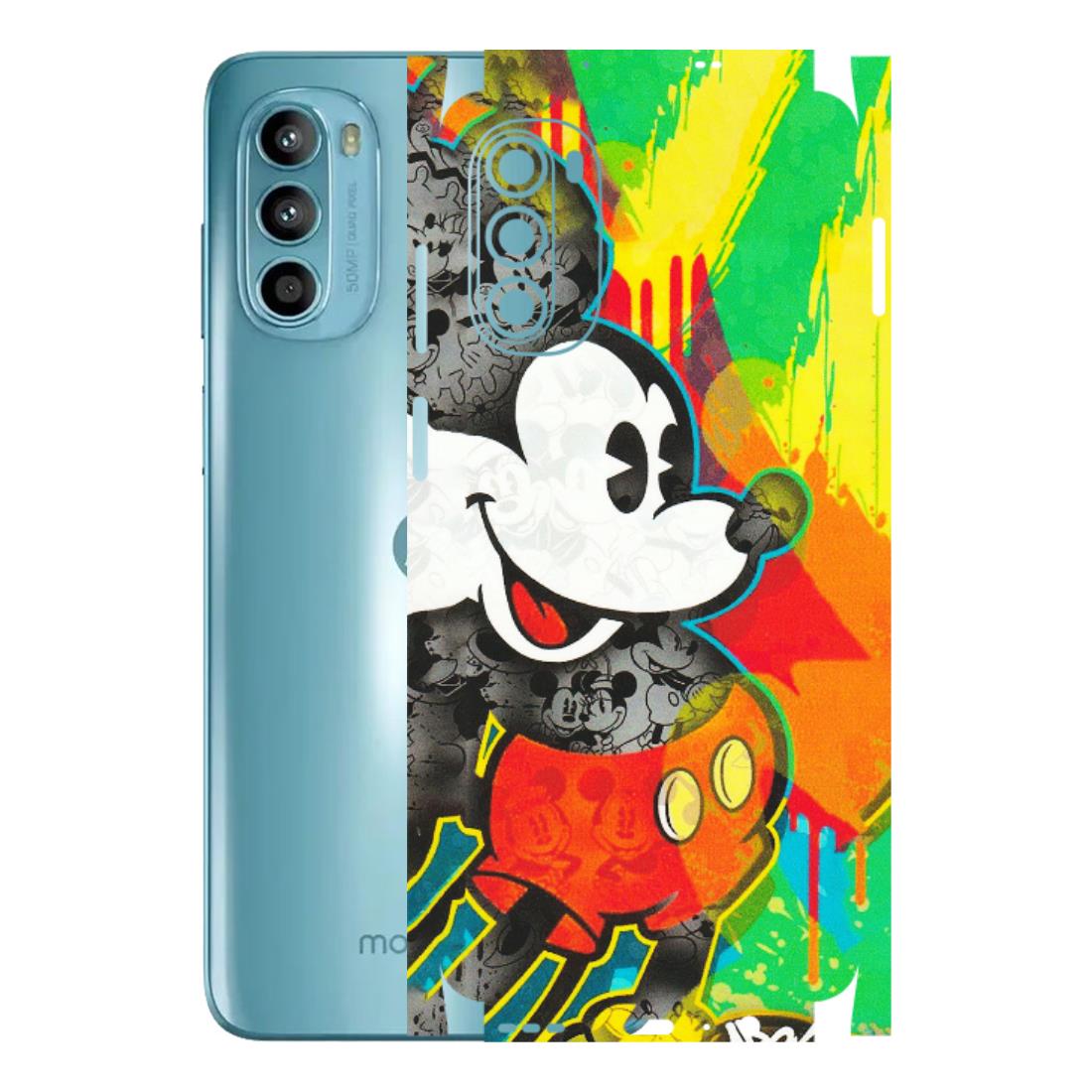 Motorola Phone Skins (All Models) - Multiple Mickey With Colourful Texture - Matte Finish (M-84) Motorola Moto G52