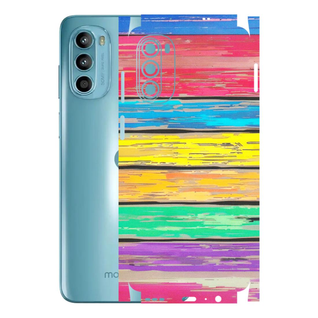 Motorola Phone Skins (All Models) - Multi Colour Wooden Wall - Matte Finish (M-96) Motorola Moto G52