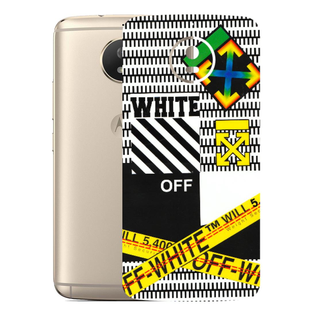 Motorola Phone Skins (All Models) - White Off Abstract - 3D Embossed Finish (L-172) Motorola Moto G5S