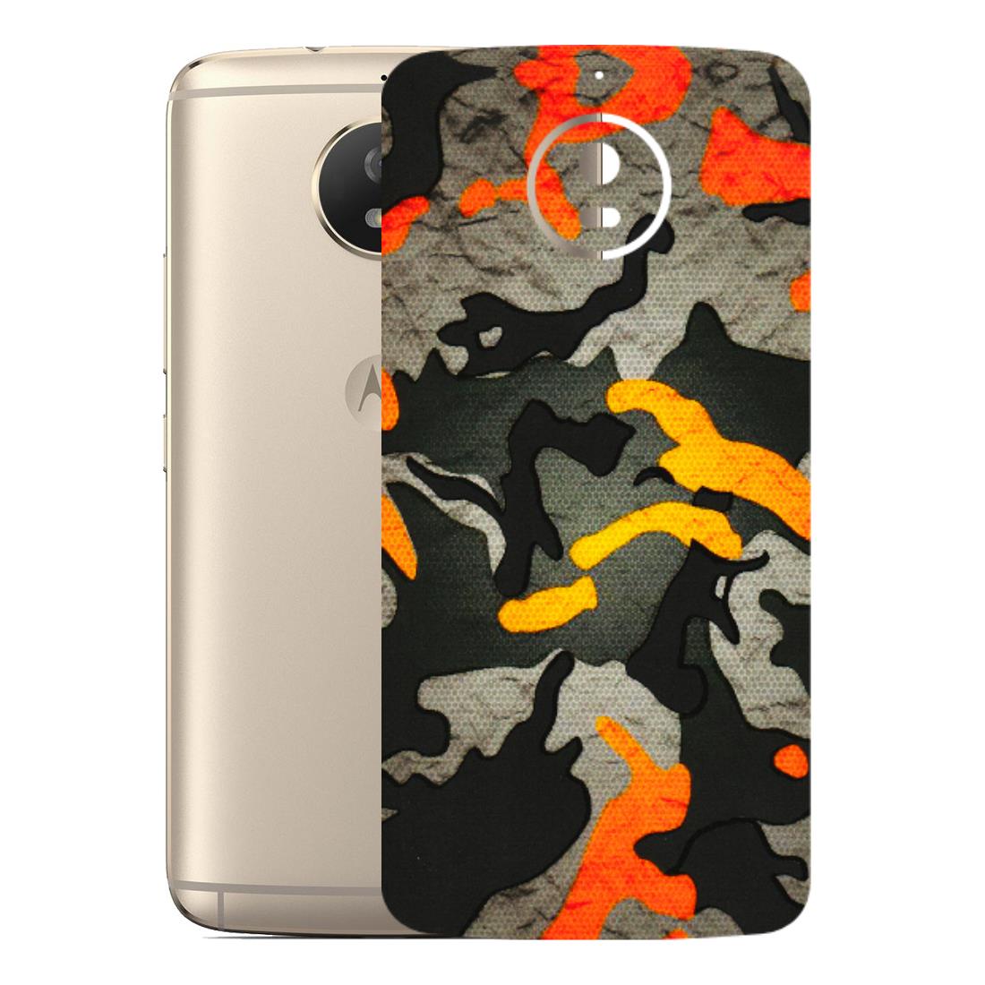 Motorola Phone Skins (All Models) - Orange Camouflage - 3D Embossed Finish (L-204) Motorola Moto G5S