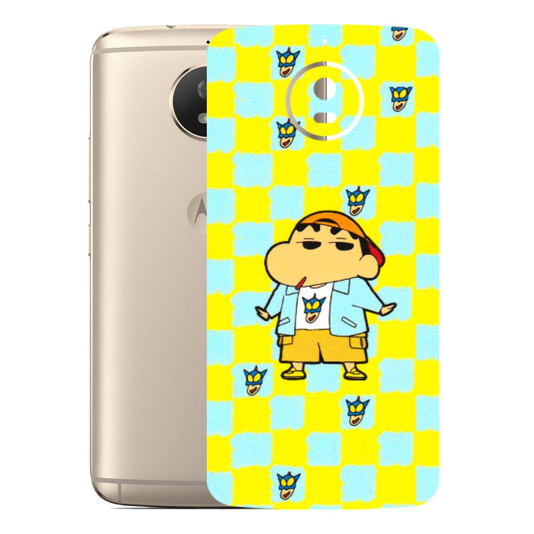 Motorola Phone Skins (All Models) - Yellow Blue Shinchan Cute - 3D Embossed Finish (L-221) Motorola Moto G5S