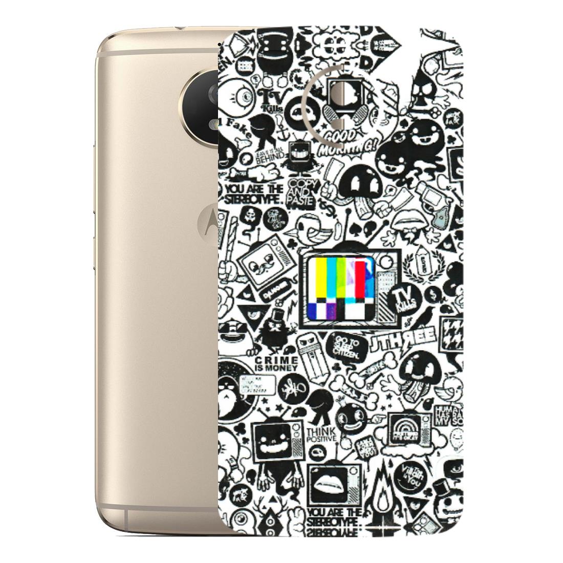 Motorola Phone Skins (All Models) - Doodles Positive Art - 3D Embossed Finish (L-263) Motorola Moto G5S