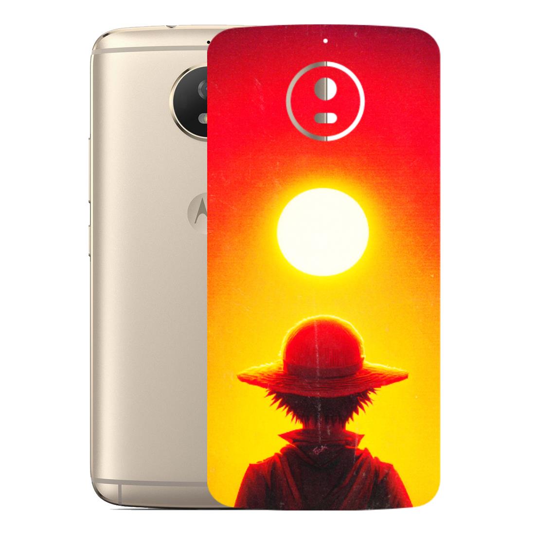 Motorola Phone Skins (All Models) - Cool Sunset With Monkey D.Luffy Anime - 3D Embossed Finish (L-329) Motorola Moto G5S