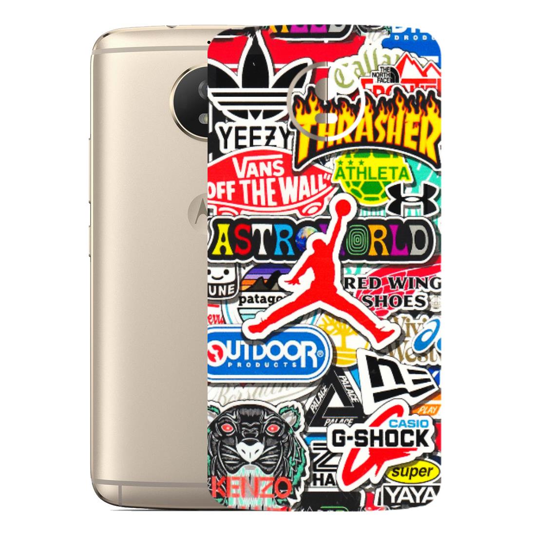 Motorola Phone Skins (All Models) - Multi Brands Sticker Graffiti - 3D Embossed Finish (L-37) Motorola Moto G5S