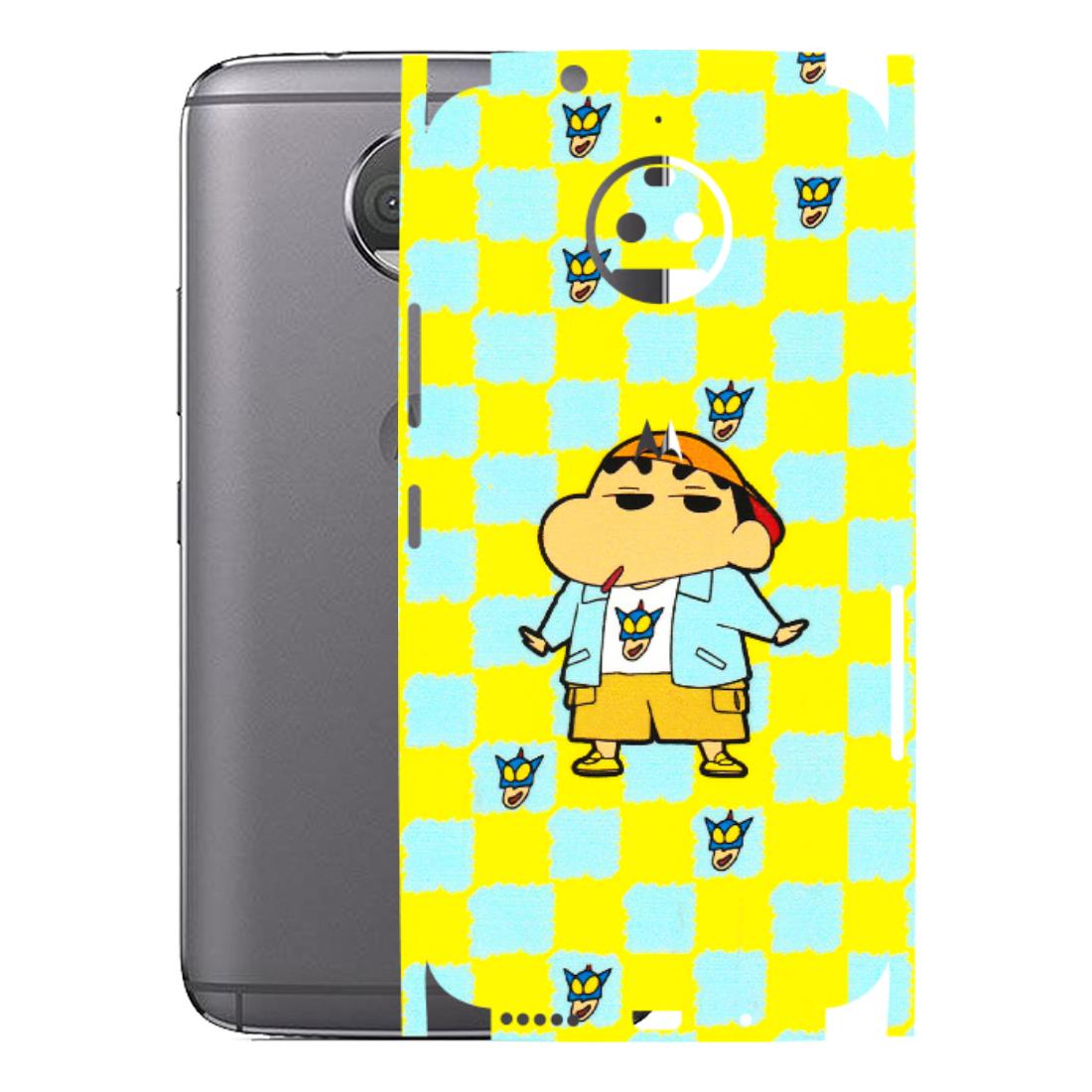 Motorola Phone Skins (All Models) - Yellow Blue Shinchan Cute - 3D Embossed Finish (L-221) Motorola Moto G5S Plus
