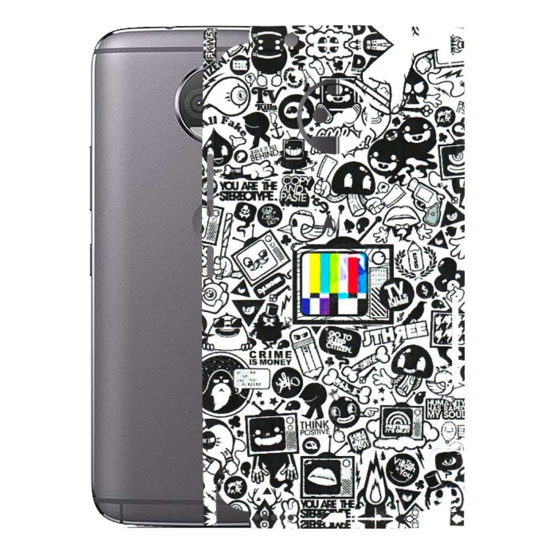 Motorola Phone Skins (All Models) - Doodles Positive Art - 3D Embossed Finish (L-263) Motorola Moto G5S Plus