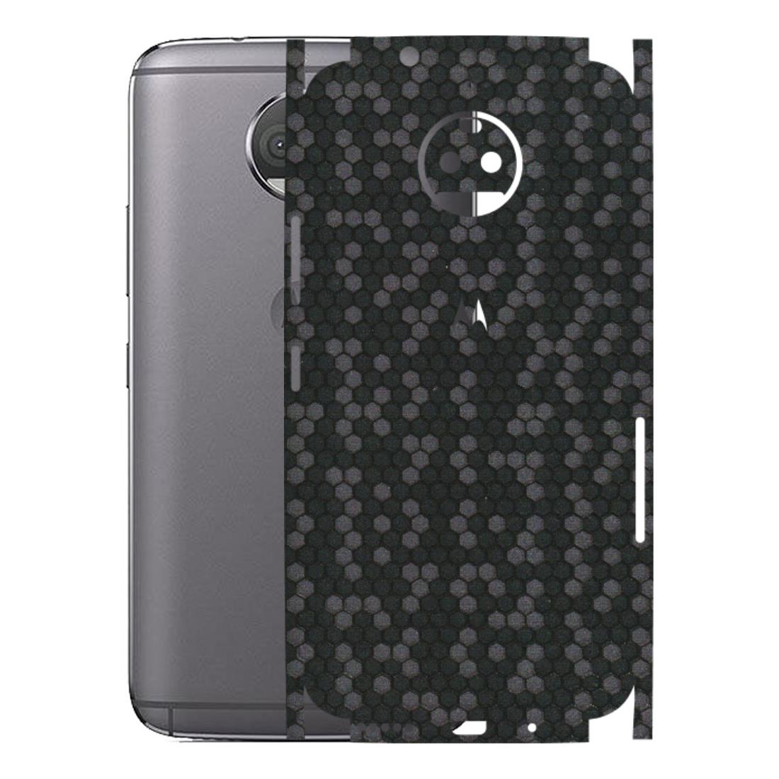 Motorola Phone Skins (All Models) - Black Grey Honeycomb Sober - 3D Embossed Finish (L-85) Motorola Moto G5S Plus