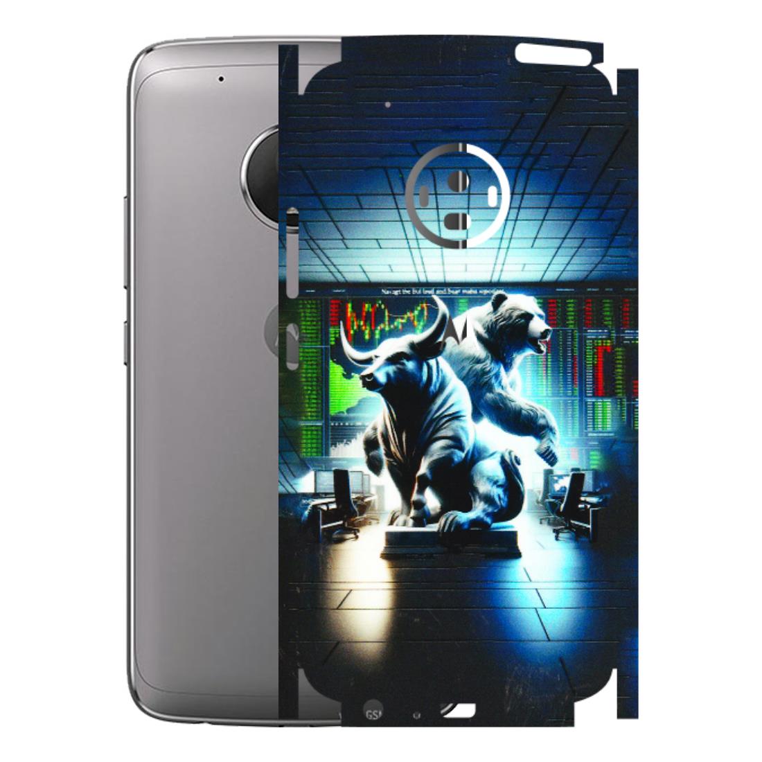 Motorola Phone Skins (All Models) - Stock Market Sensex Bear vs Bulls - 3D Embossed Finish (L-15) Motorola Moto G5 Plus