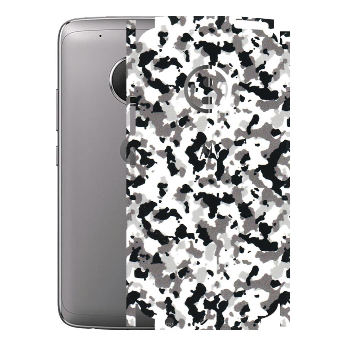 Motorola Phone Skins (All Models) - White Black Camouflage - 3D Embossed Finish (L-18) Motorola Moto G5 Plus