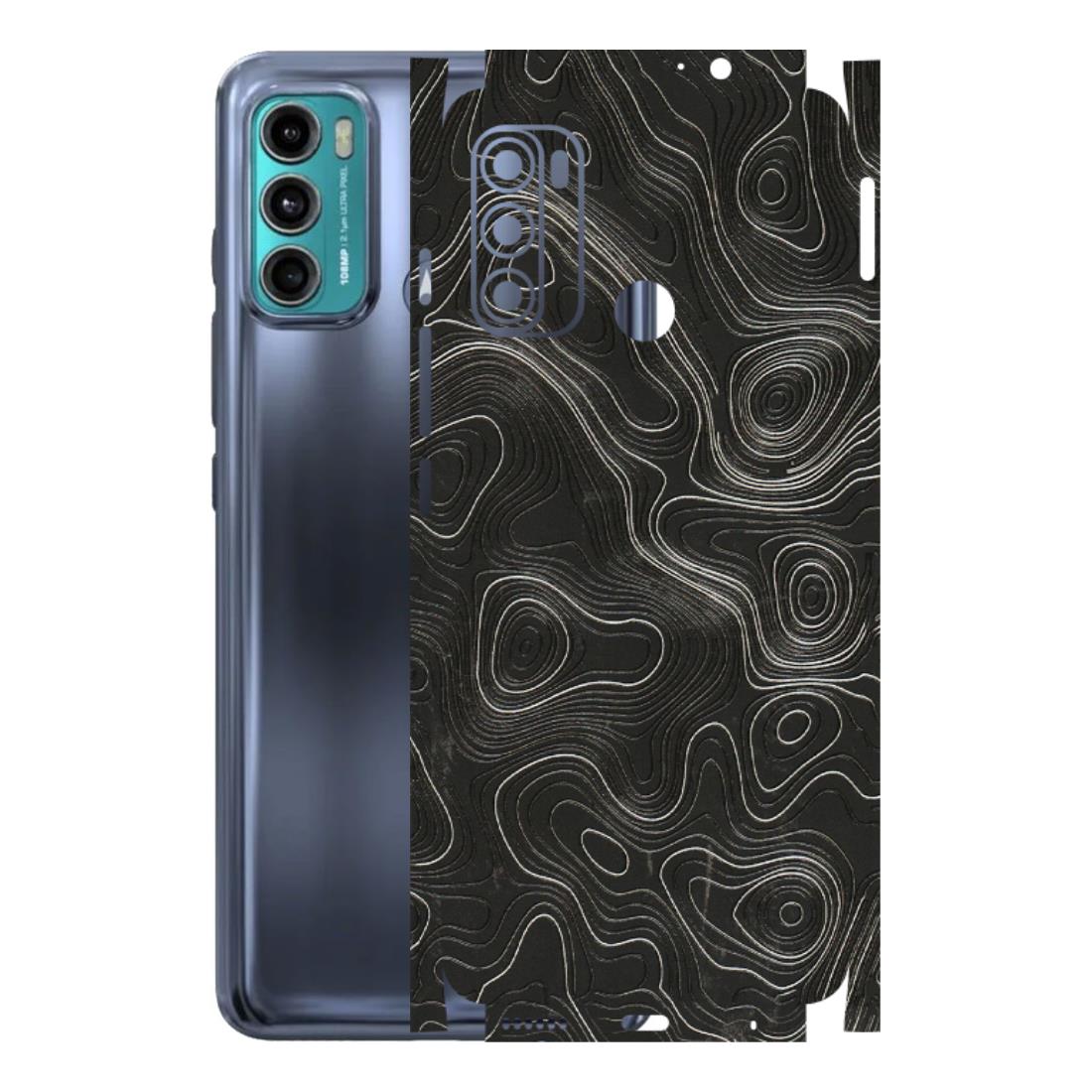 Motorola Phone Skins (All Models) - Abstract White Line Map - 3D Embossed Finish (L-269) Motorola Moto G60