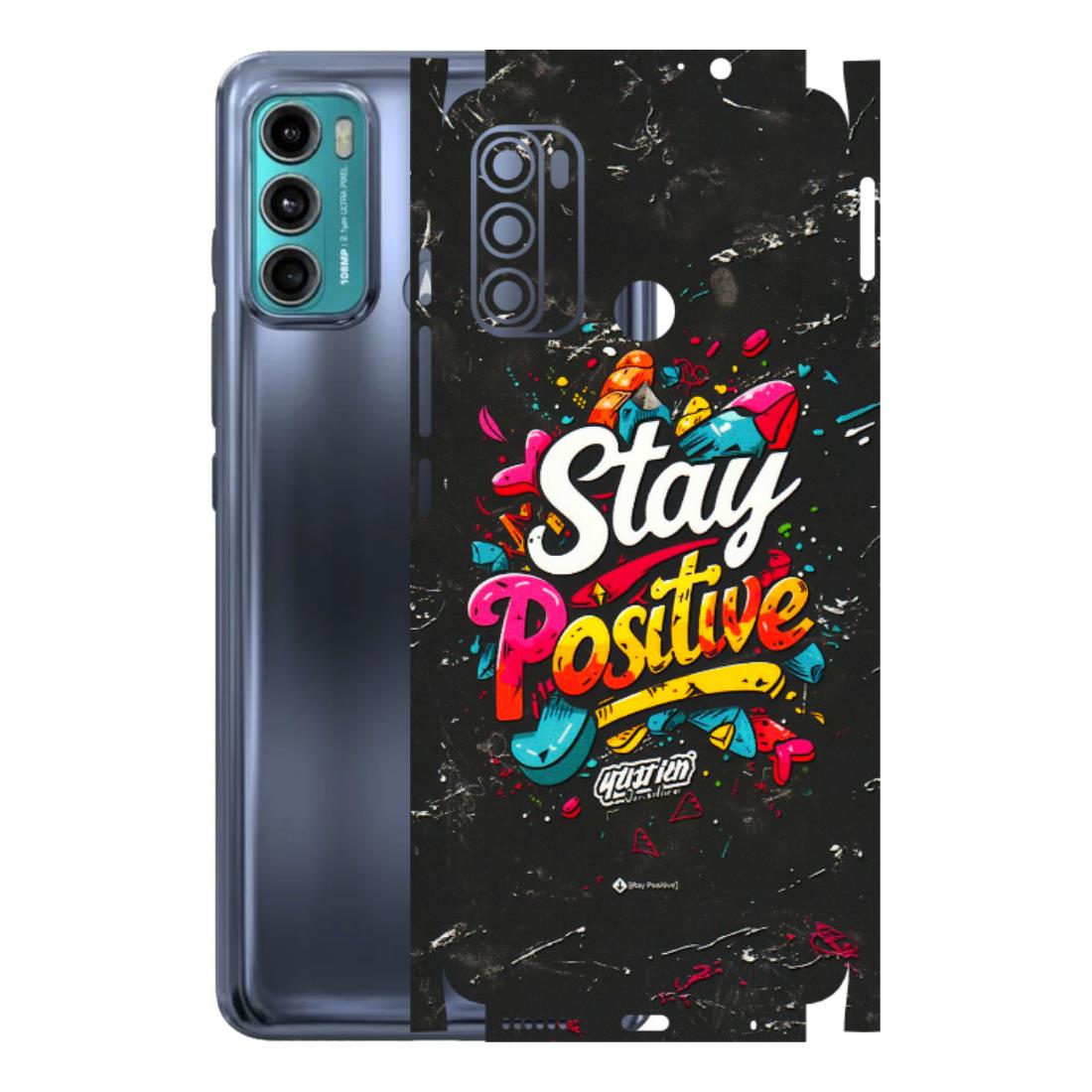 Motorola Phone Skins (All Models) - Stay Positive Black - 3D Embossed Finish (L-31) Motorola Moto G60