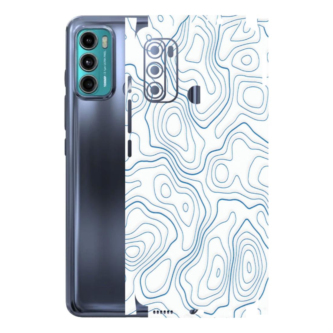 Motorola Phone Skins (All Models) - Blue And White Swirls - Matte Finish (M-139) Motorola Moto G60