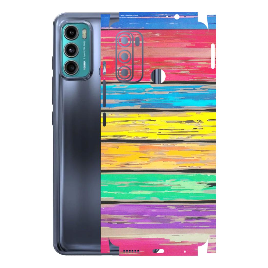 Motorola Phone Skins (All Models) - Multi Colour Wooden Wall - Matte Finish (M-96) Motorola Moto G60