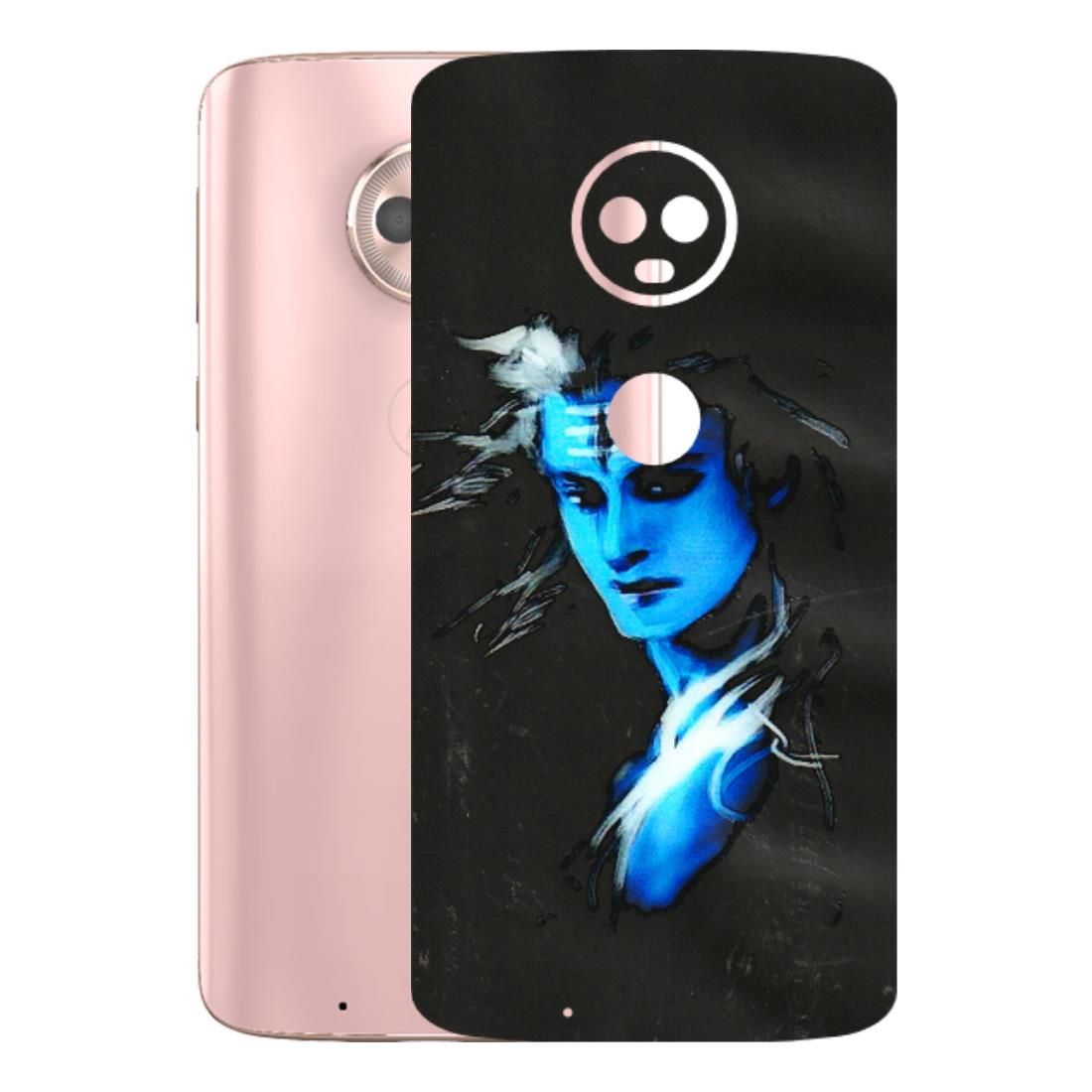 Motorola Phone Skins (All Models) - Har Har Mahadev Blue/Black - 3D Embossed Finish (L-185) Motorola Moto G6