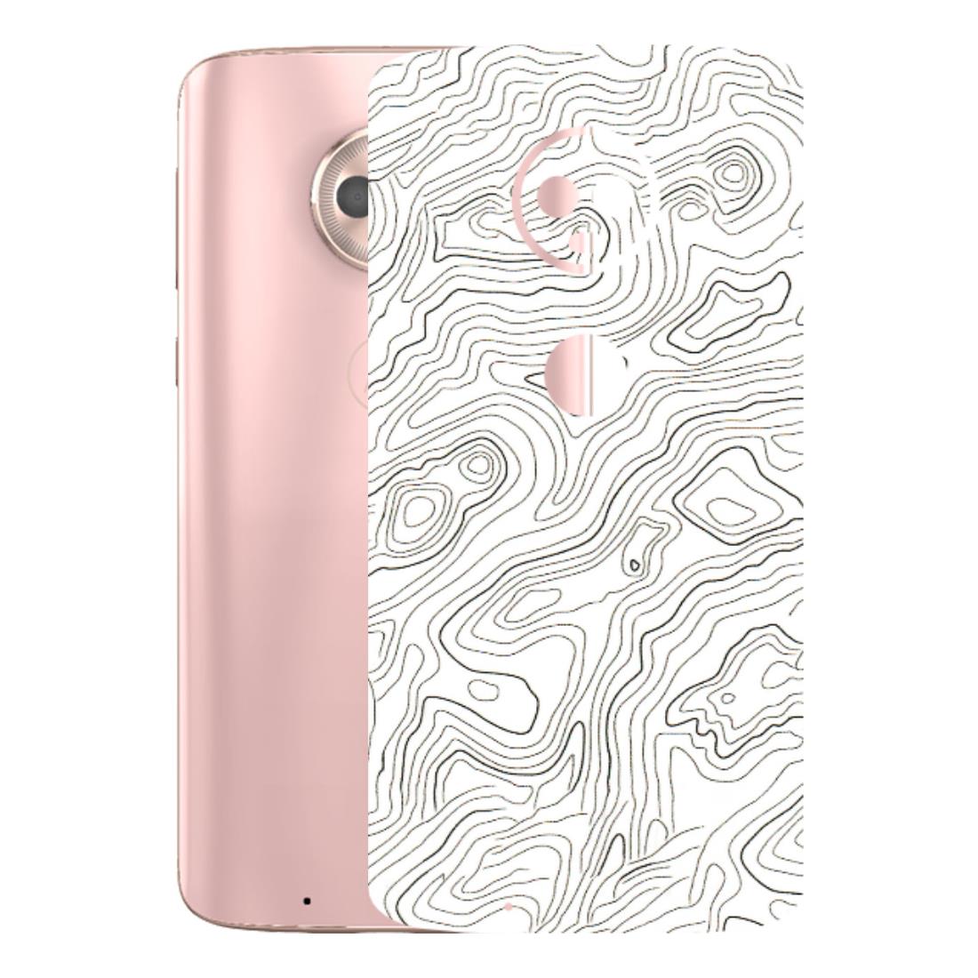 Motorola Phone Skins (All Models) - White Black Swirls - 3D Embossed Finish (L-219) Motorola Moto G6